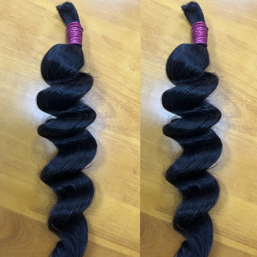 Indian Raw Vietnamese Lucking Human Hair Bundles For Braiding Unprocessed No Weft Full Ends Thicker Human Hair Bulk Extensions