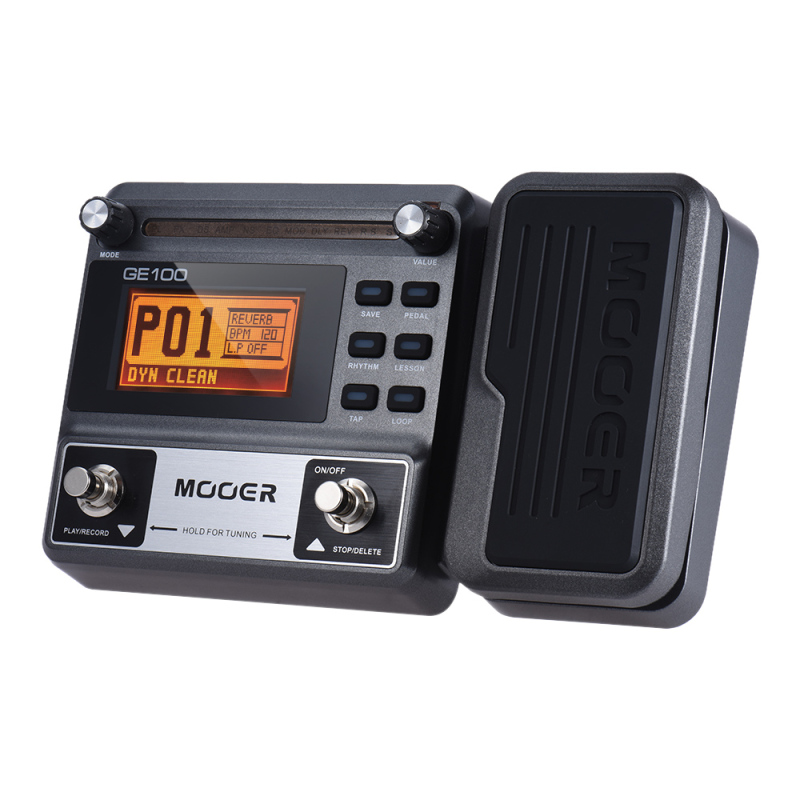 Pedal de efectos de procesador multiefectos para guitarra MOOER GE100 con sintonización de discos en bucle, escala de ritmo Tempo y función de lección de acordes