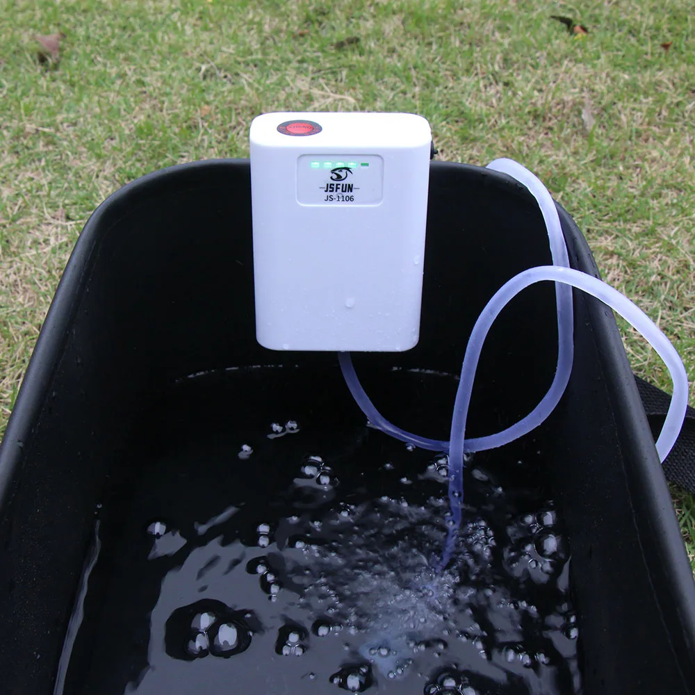 JSFUN-bomba oxigenada para pecera, aireador de burbujeador de aire recargable por USB, bomba de oxígeno ultrasilenciosa portátil para pesca al aire libre
