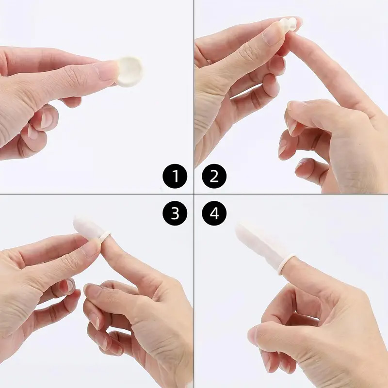 100PCS Multi-color Disposable Finger Cots Anti Slip Latex Powder Free Rolled Edge Finger Cots Beauty Hairdressing Tattoo Tools