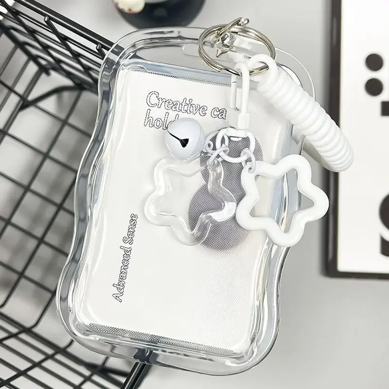 Creative Design Kpop Photocard Holder Transparent Card Holder Keychain Photo Sleeves Bus Card Student Card Case Photo Protector