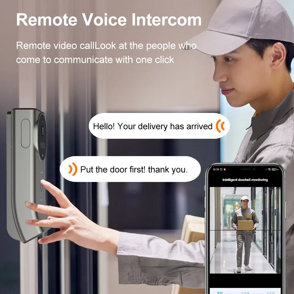 Ls vision campainha de vídeo com tela dupla 2k, 4mp, wi-fi, lente dupla, detecção de movimento pir, bateria de áudio bidirecional, câmera com carrilhão