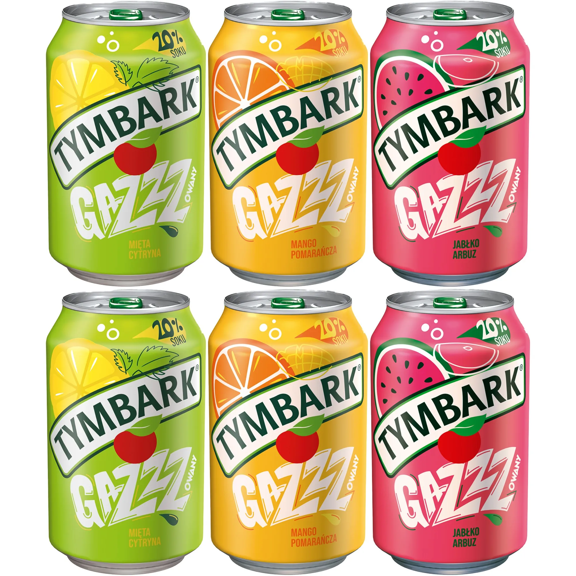 Tymbark napój gazowany Mix 3 smaki 330ml x 6 sztuk