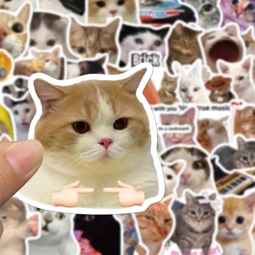 10/30/50pcs réseau créatif populaire drôle chat Meme Graffiti autocollants bricolage ordinateur portable coque de téléphone dessin animé décoration autocollant enfants jouets