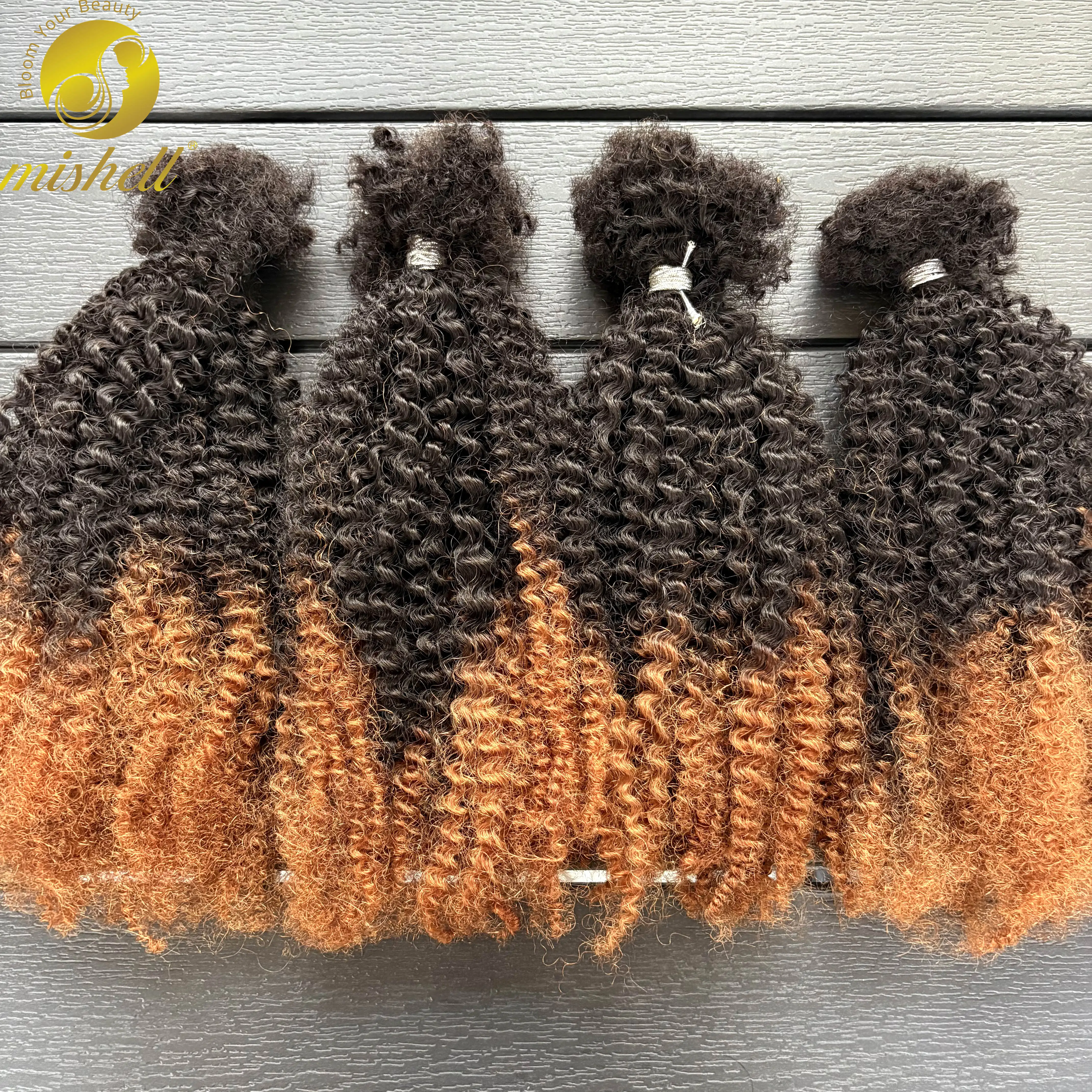 16 polegada brasileiro remy cabelo afro kinky encaracolado em massa cabelo humano para trança 30g/pacote cor natural tranças de cabelo sem trama para mulher