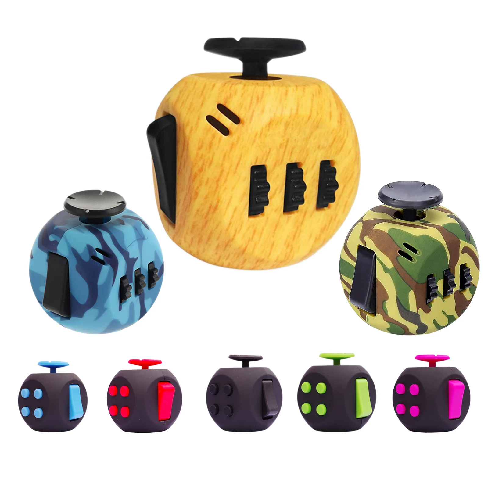 Jouets Fidget Cube, dés Anti-Stress 6 côtés pour enfants et adultes, autisme, tdah, OCD, soulagement de l'anxiété, jouets sensoriels à main EDC