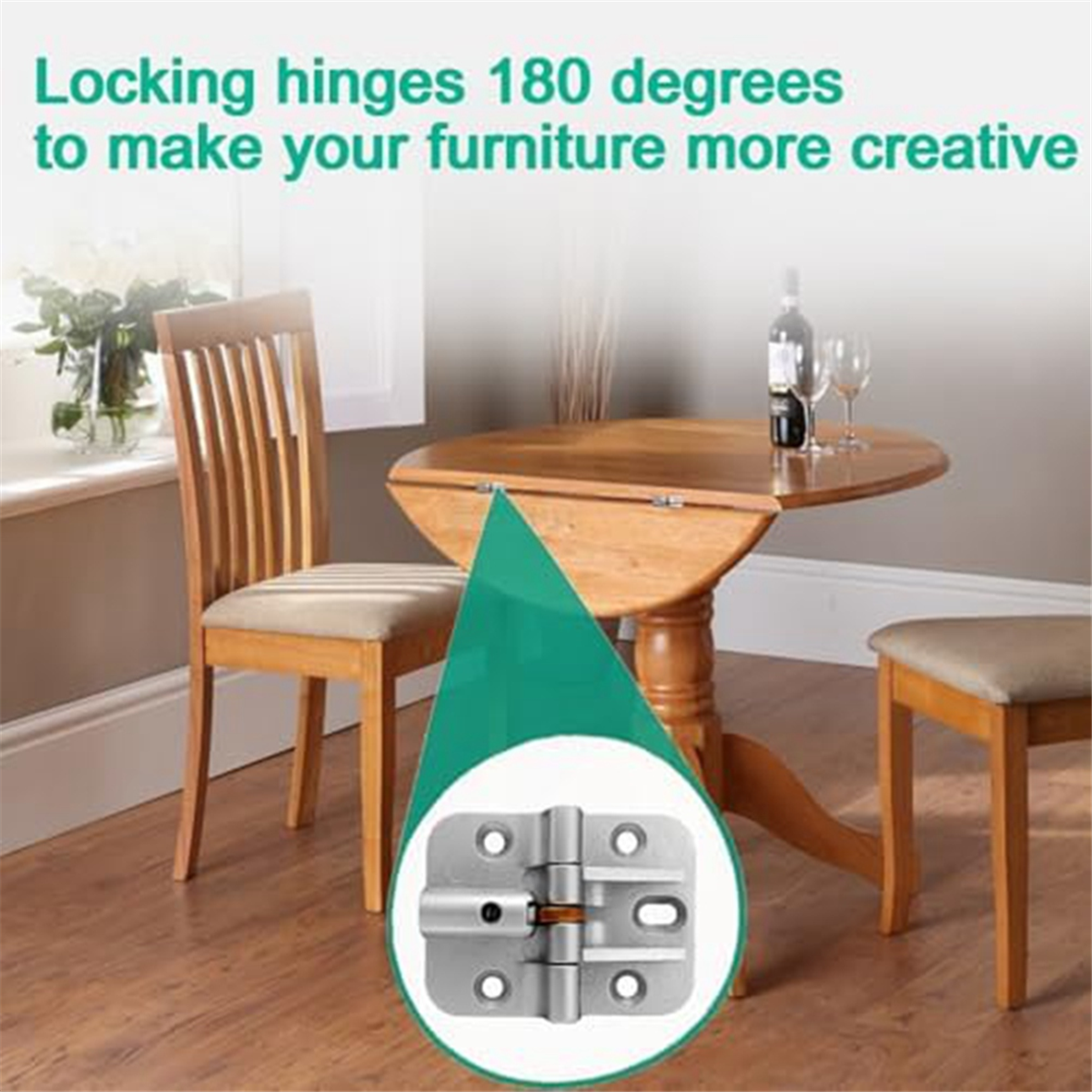 Adjustable 180 Degree Hinge, Locking Hinge Folding Hinge, Adjustable Door Hinge, Leaf Table Hinge, 4PCS