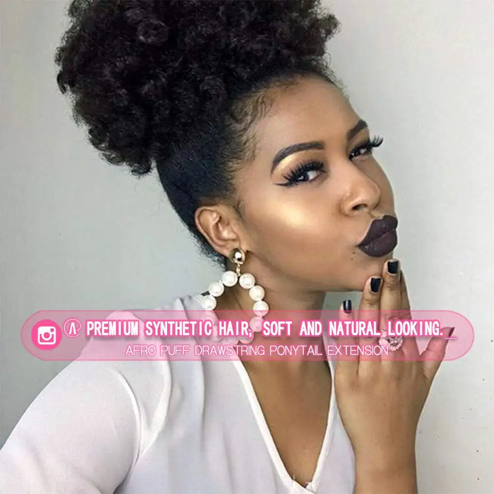 Afro Bladerdeeg Trekkoord Paardenstaart Synthetische Haarverlenging Ombre Honingkleurige Blonde Clip Op Kinky Trekkoord Krullende Paardenstaart