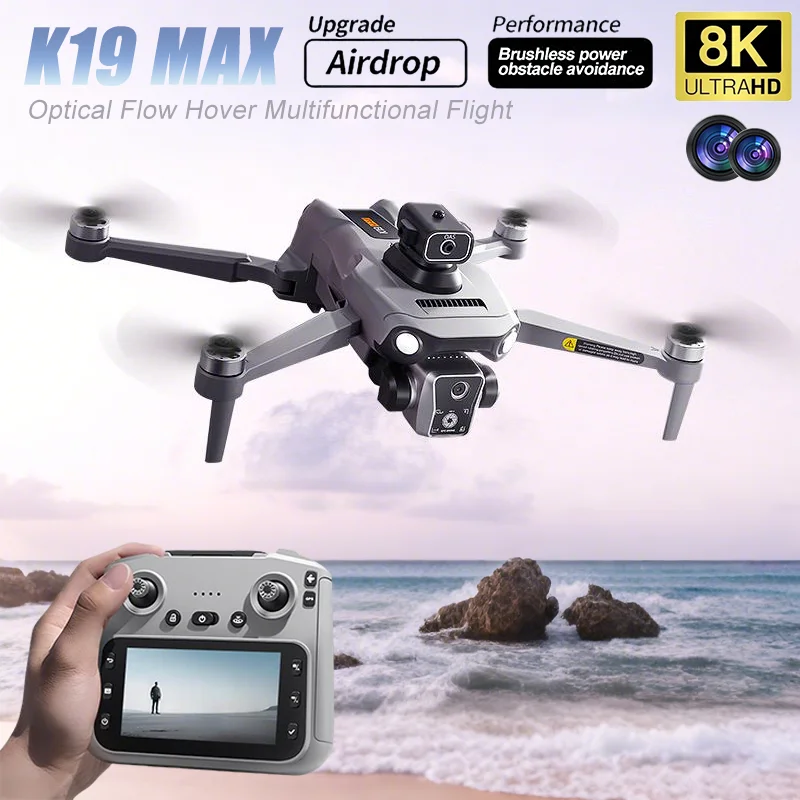 K19 Máxo 360 ° Evitar obstáculos a laser Tiro panorâmico 5G GPS Posicionamento Fluxo óptico Posicionamento RC Airdrop Dispositivo Drone Brinquedos