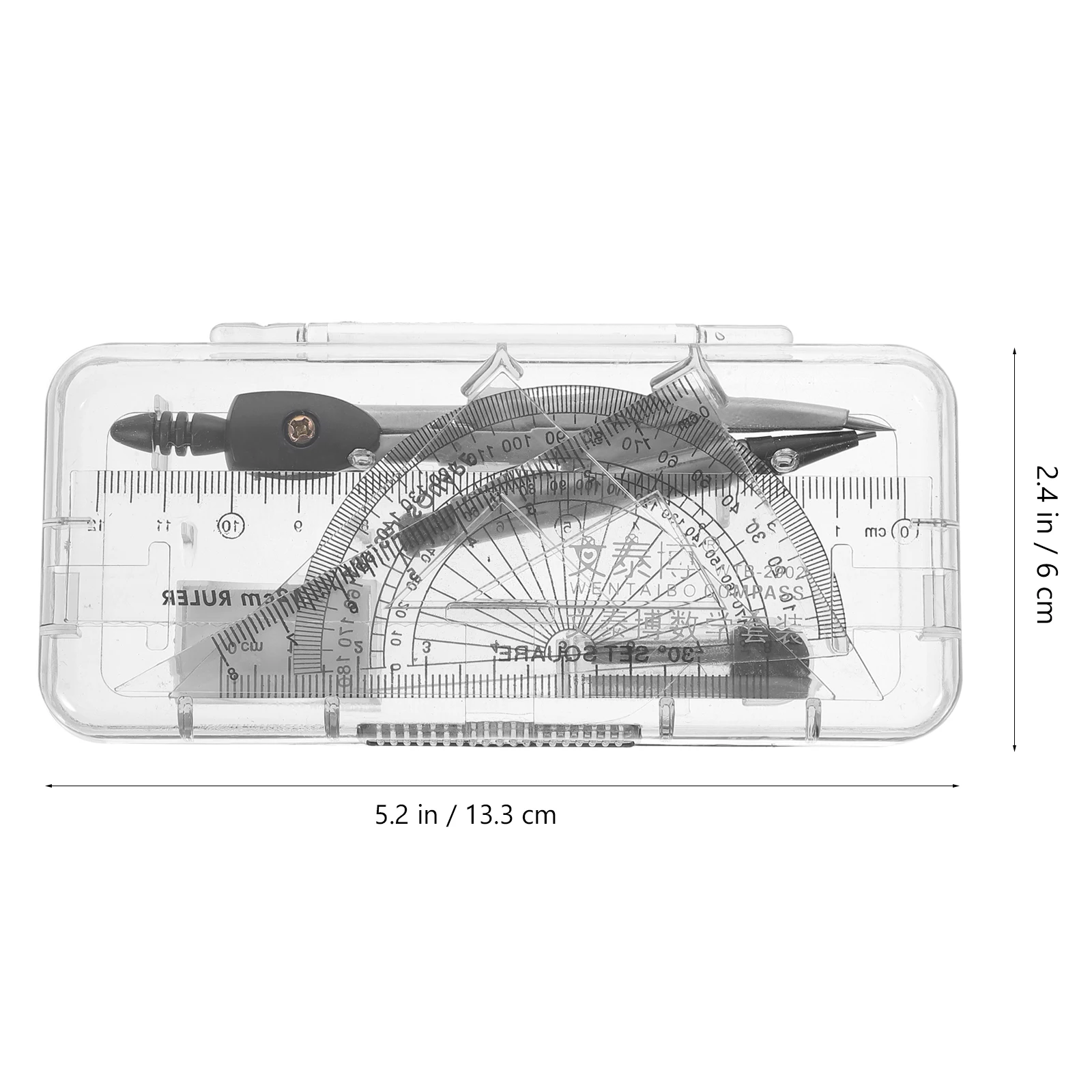 1set Lineal Kompass Bleistift Set Mathematik Student Zeichnung Schreibwaren Mathematische Für Junge Mädchen Geschenk Schule Liefert