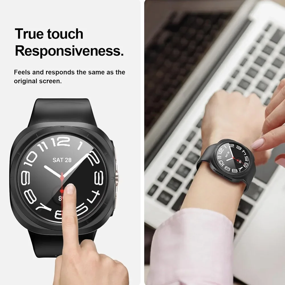 Glass+Case for Samsung Galaxy Watch 7/FE 40mm 44mm Waterproof PC Hard Bumper Galaxy Watch Ultra 47mm Cover+Screen Protector