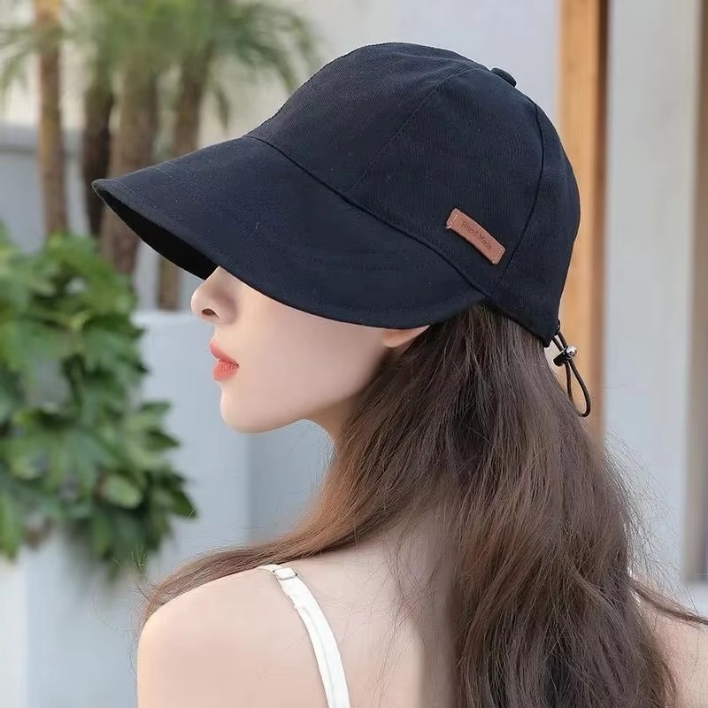 여성용 접이식 Sunhat 여름 야외 해변 어부 모자 선 스크린 UV 보호 모자 조정 가능한 코튼 와이드 브림 버킷 캡