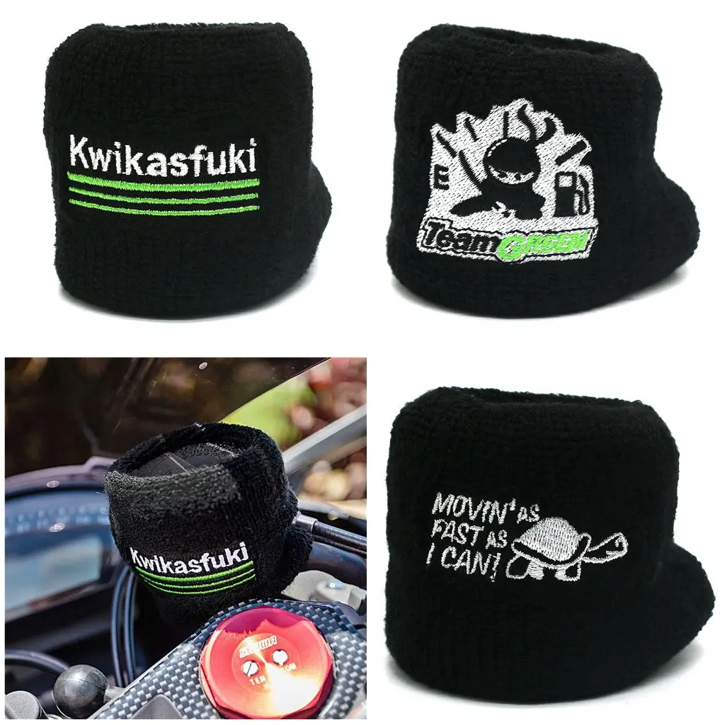 Motorcycle Ninja Front Fluid Oil Brake Reservoir Sock Cover For ZX6R ZX7R ZX10R ZX14R 250 300 400 650 Z1000 Z800 Z900 Kwikasfuki