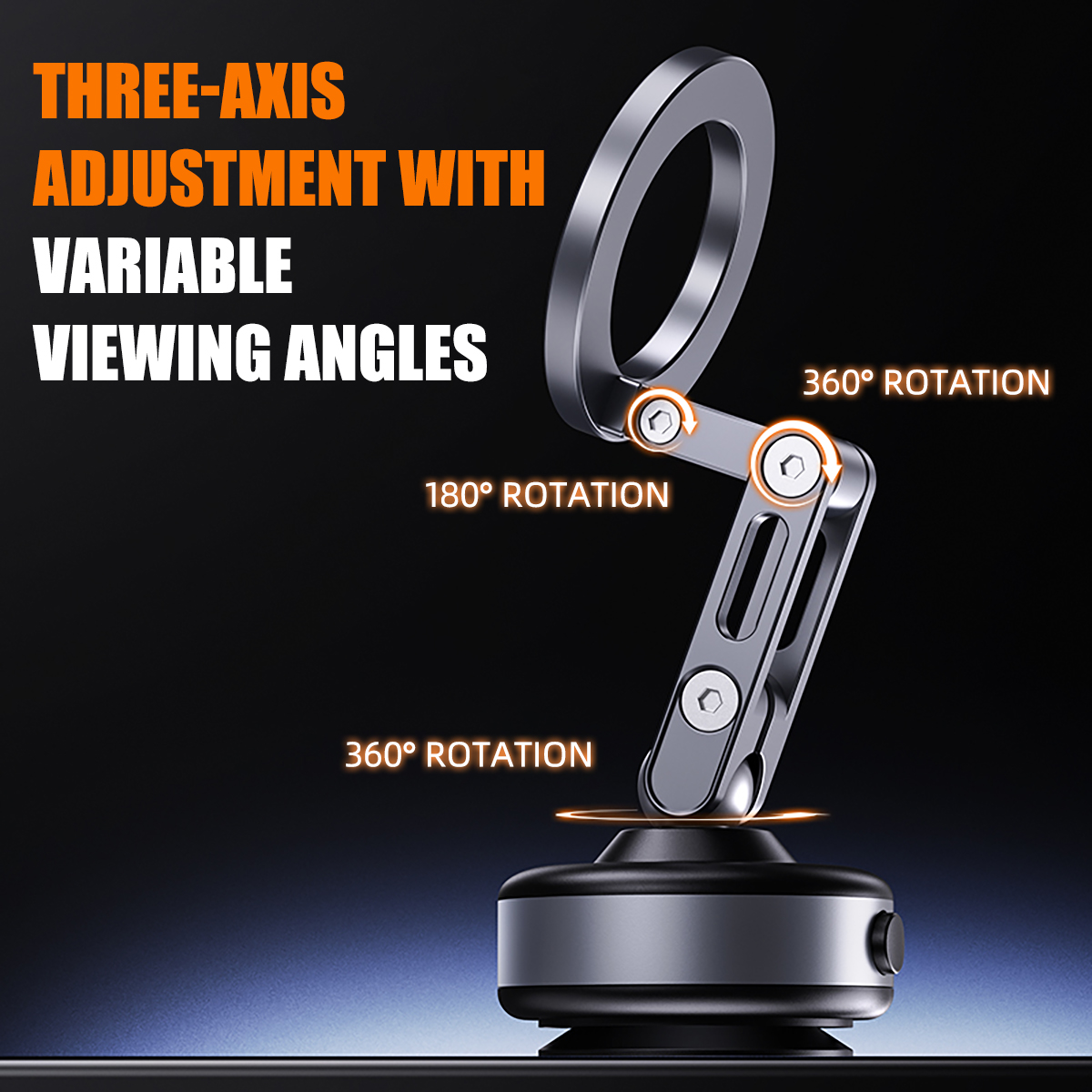 Ventosa magnética a vácuo para carro, suporte universal dobrável para celular, suporte universal para telefone automático para 4-7 polegadas