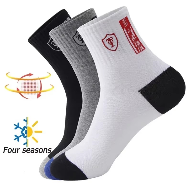 10 paia di calze sportive in cotone traspirante da uomo in fibra di bambù autunno e inverno calzini da uomo assorbimento del sudore deodorante business Sox