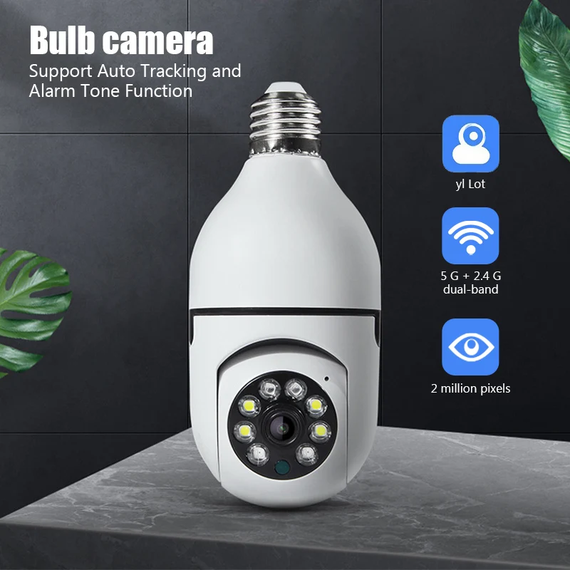 E27 Glühbirne Wifi Kamera Mensch Tracking Farbe Nachtsicht 360 ° Rotation Gegensprechanlage 2mp Kamera Yi Lot App Unterstützung iOS Android-Handy
