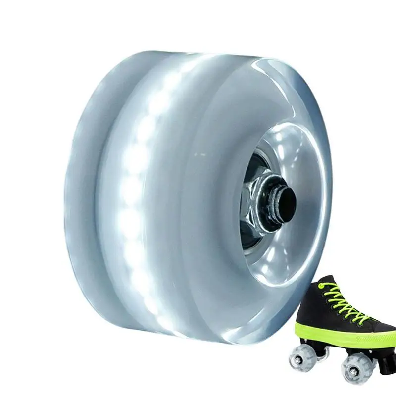 Patins à roulettes à Double rangée roues lumineuses patins à roulettes roues clignotantes pour patins à roulettes accessoires roue à roulettes en polyuréthane