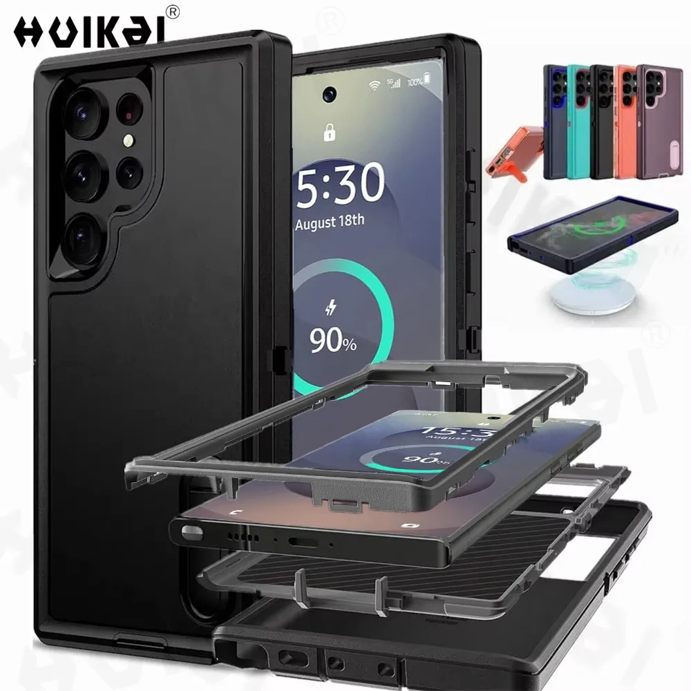 Funda para Samsung Galaxy S24 Ultra S23 S22 A54 A15 A14, carcasa de cuerpo completo 3 en 1 a prueba de golpes, resistente, antiarañazos, resistente
