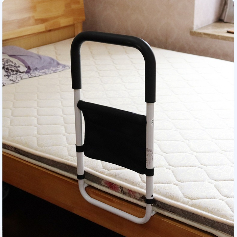 Поручень для кровати с местом для хранения вещей, безопасные поручни из углеродистой стали без сверления, прикроватные ограждения против падения для поддержки пожилых людей