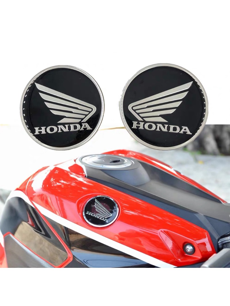 2PCS Honda Motorcycle Sticker 6.2CM Suitable for Honda CBR VFR Motorcycle 3D Wing Round Logo Sticker Waterproof Decal