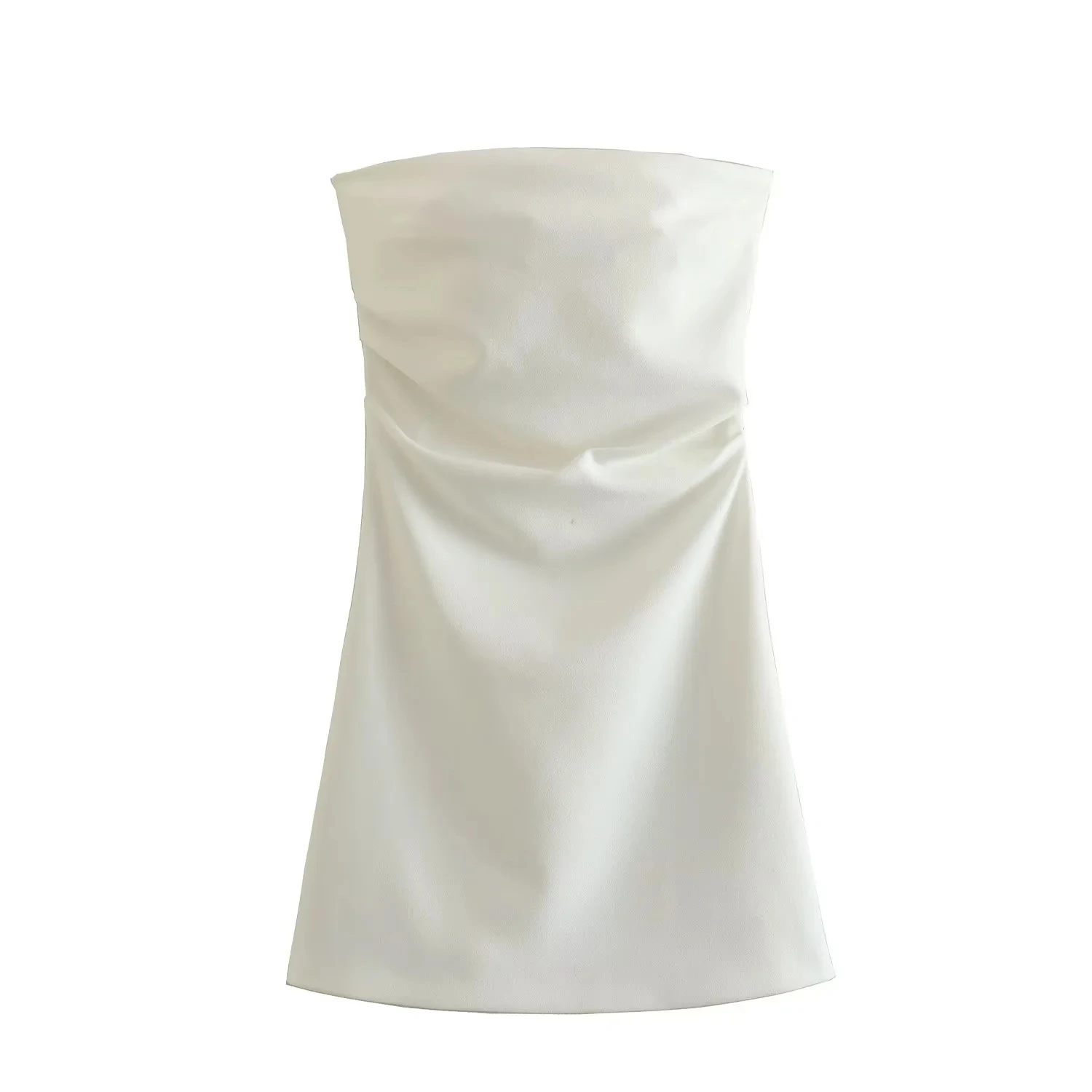 TRAF 드레스 여성 오프 숄더 코르셋 짧은 드레스 Ruched Backless 블루 블랙 화이트 드레스 여성 섹시한 Bodycon 파티 드레스