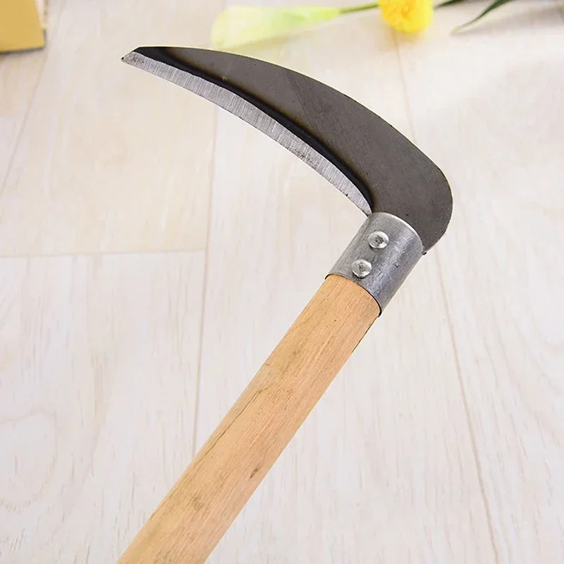 การเกษตรยาว Sickle ตัดข้าวสาลีเครื่องตัดหญ้าสวนหญ้า Weeding มีดฟาร์ม Scythe Sickle สวนเครื่องมือ