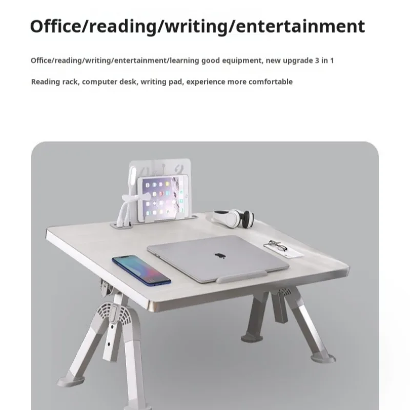 Tavolo da studio pieghevole piccolo per la casa Tavolo per laptop con ascensore Supporto regolabile Scrivania per apprendimento pigro Scrivania per computer per studenti per lavorare e leggere