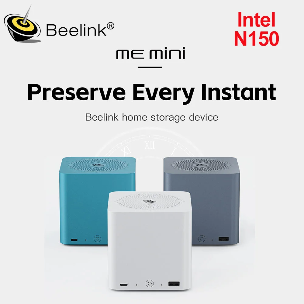 2025 Beelink Intel Twin Lake N150 LPDDR5 ME Mini NAS dispositivo de almacenamiento para el hogar 4800MHz 12G RAM 2T 2,5 Lan Mini ordenador S12 S13
