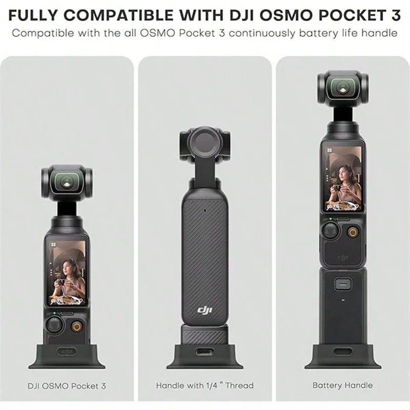 Base de soporte de cámara para DJI Osmo Pocket 3, soporte de escritorio estable antideslizante, apertura de carga reservada con base de silicona