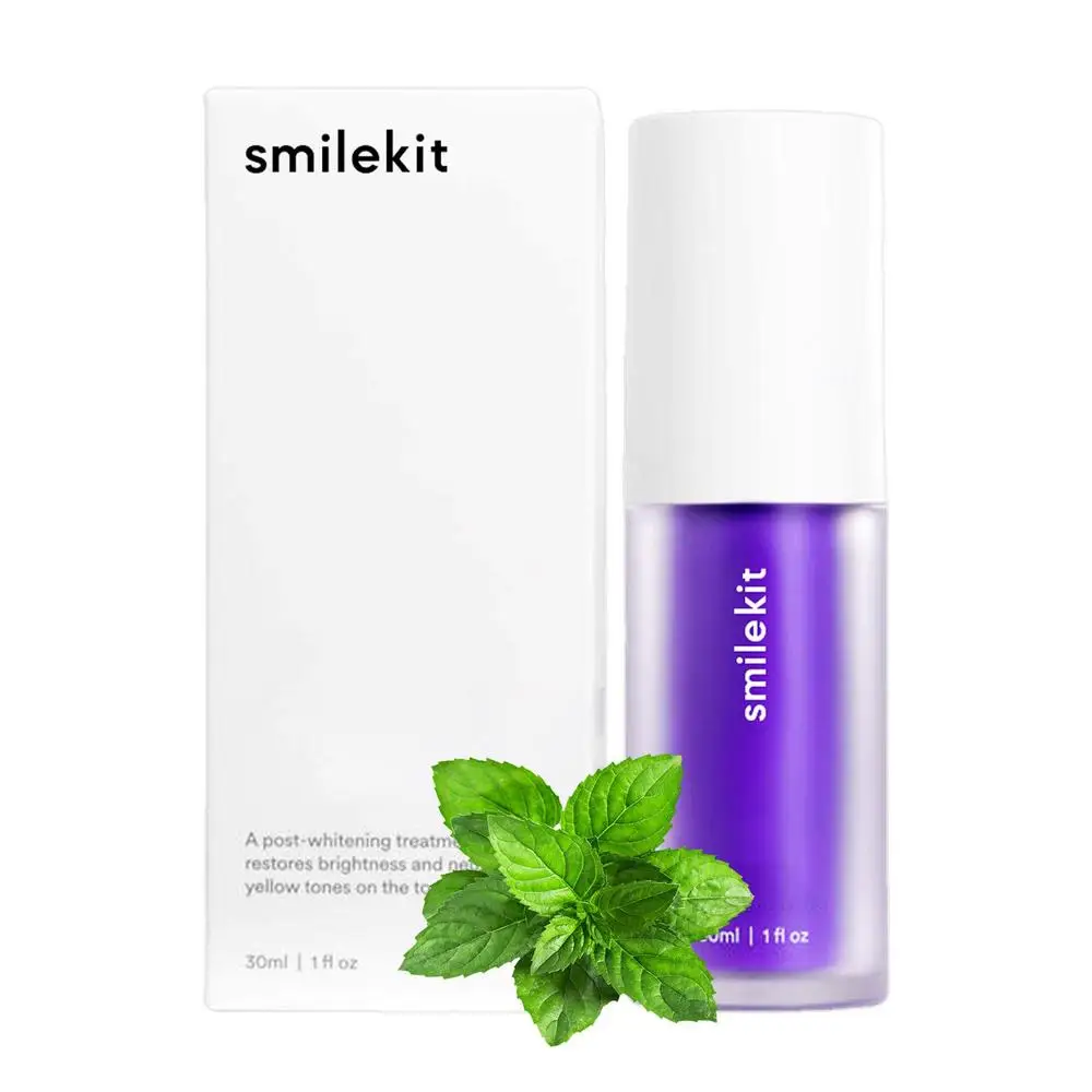 Pasta de dientes blanqueadora púrpura, 30ml, elimina las manchas, Reduce el cuidado del amarillento para las encías, aliento fresco, brillo de los dientes 2023