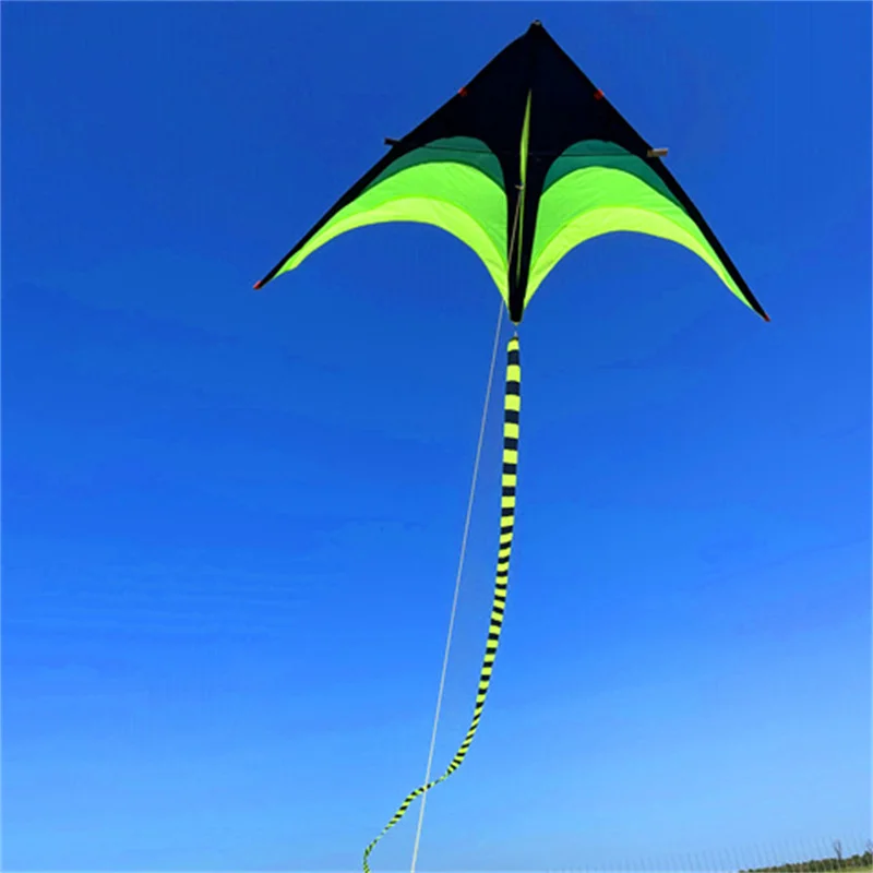 Cometa de pradera Delta grande de 1,6 m, juguetes voladores para niños, fácil de volar, mango de cometa, línea para deportes al aire libre, pipas de viento profesionales a cuadros
