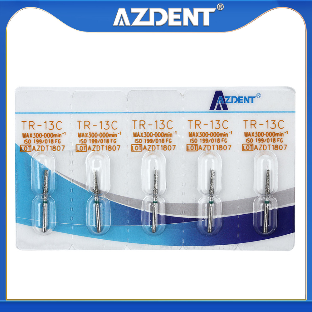 Azdent-brocas de diamante Dental FG, 1,6mm, para pieza de mano de alta velocidad, turbina, taladros de corte para dentista, 1 paquete