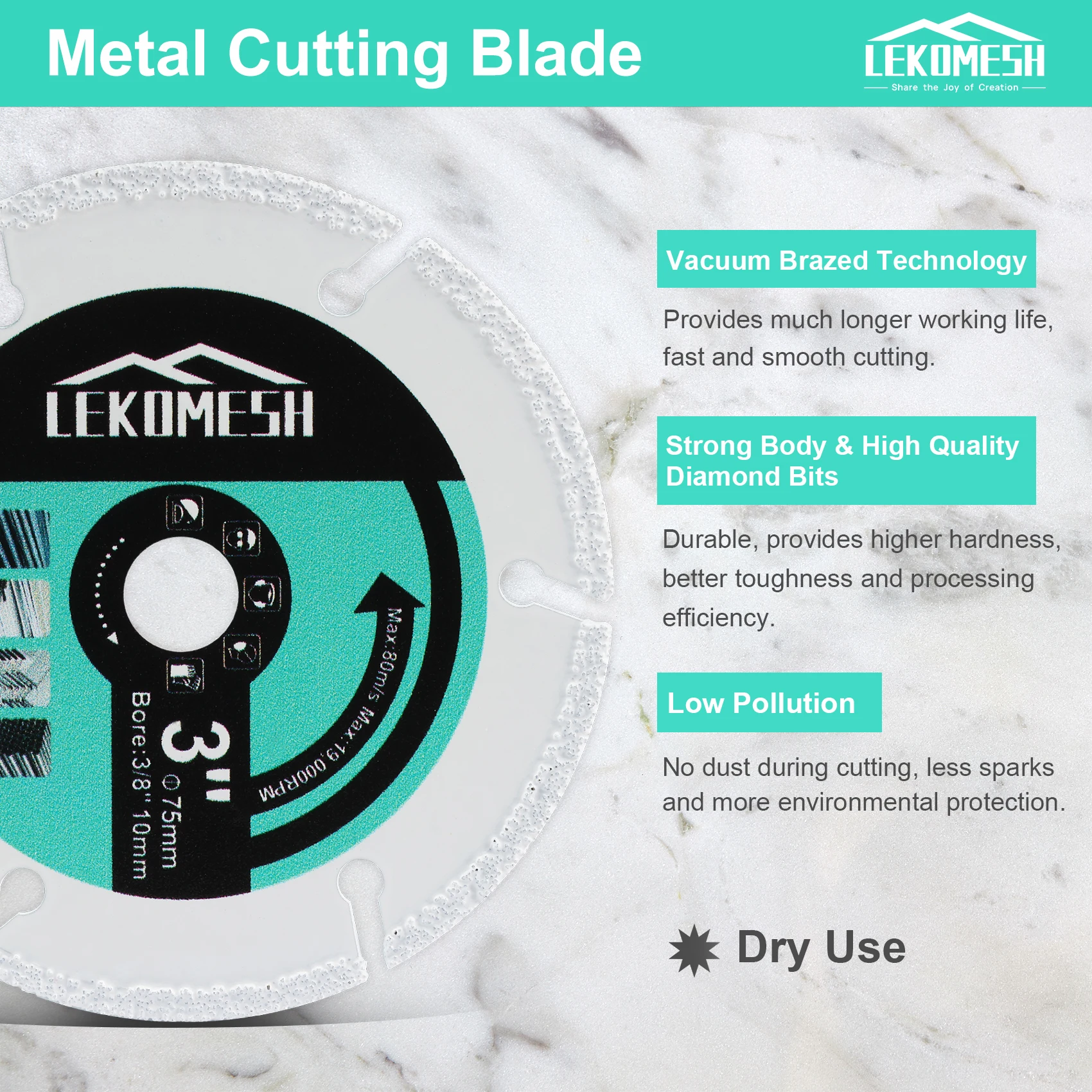 LEKOMESH 3 inch 75mm Doorslijpschijf Snijden Beton Houten Tegel Staal Metaal Aluminium Graniet Steen Mini Grinder Zaagblad