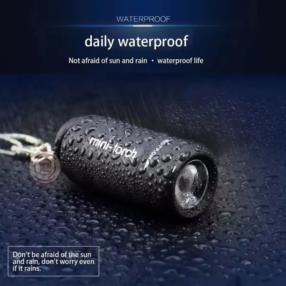 Mini linterna LED recargable por USB, multifunción, llavero de bolsillo, linterna impermeable para acampar al aire libre