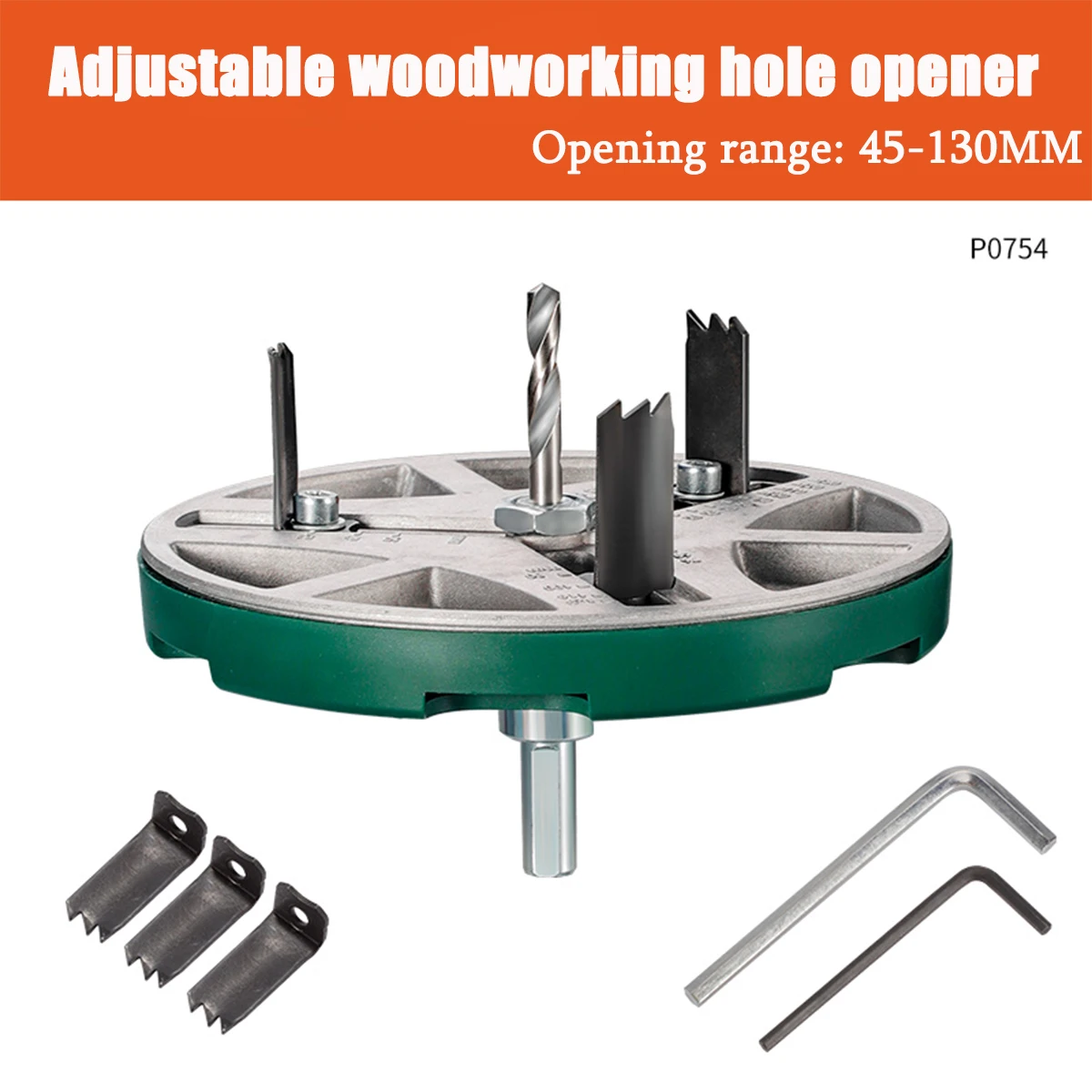 Adjustable Round Hole Saw Tool, Adjustable Hole Saw Diameter 45mm-130mm Woodworking Cutting Tools Hole Opener