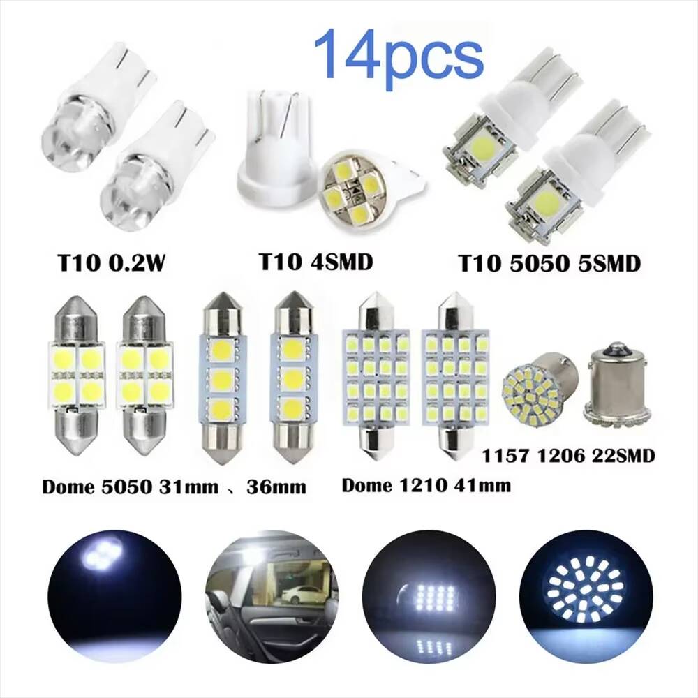 Ampoule de voiture T10 6000K SMD LED de remplacement pour plaque d'immatriculation/ampoules de lecture, lumière intérieure blanche au xénon, 10 à 42 pièces