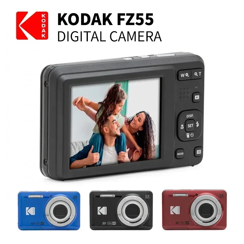 Cámara Digital KODAK PIXPRO FZ55-RD de 16MP, Zoom óptico 5X, gran angular de 28mm, vídeo Full HD de 1080P, cámara Vlogging LCD de 2,7"