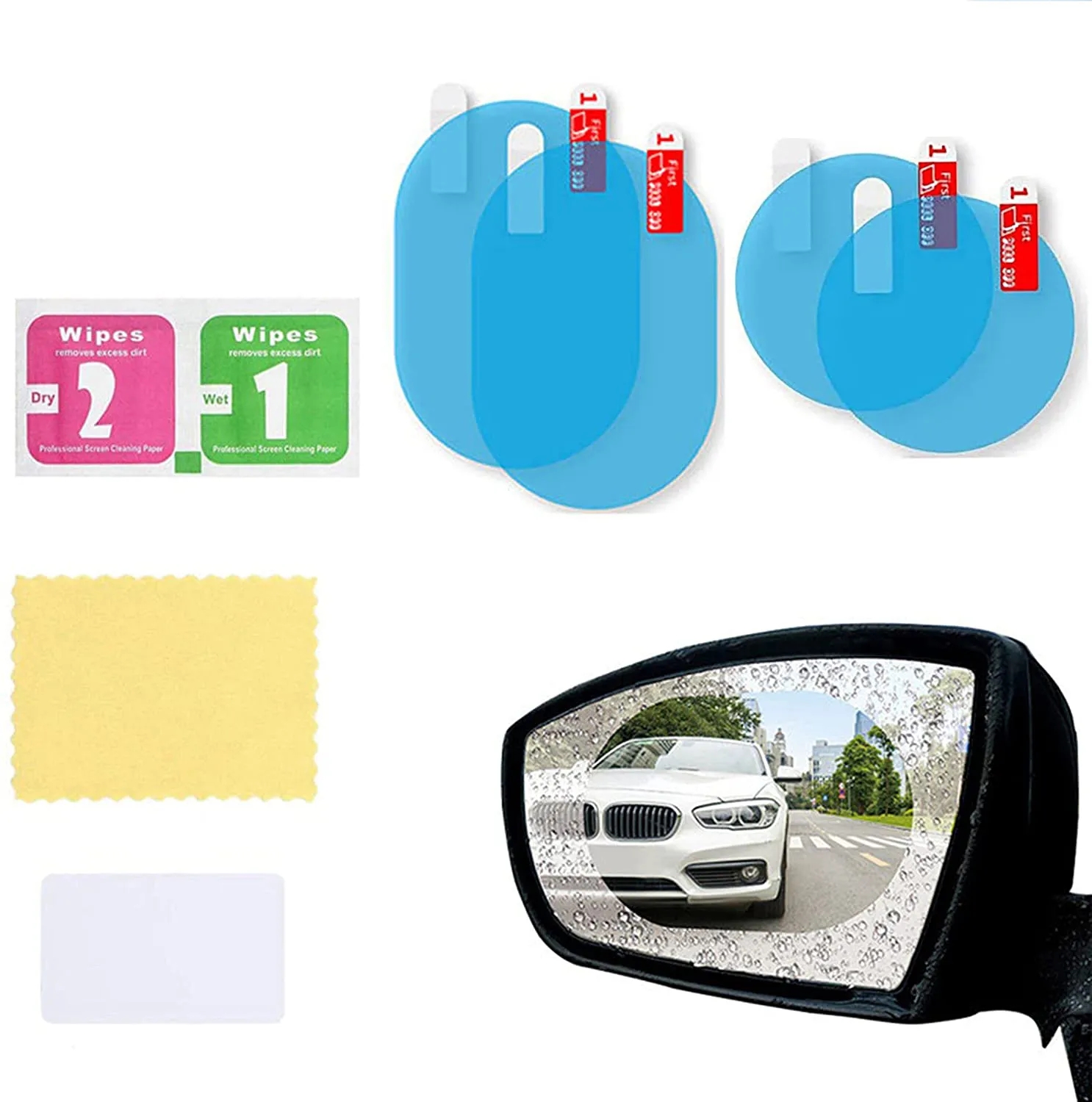 2 uds película impermeable para coche espejo retrovisor de coche protector a prueba de lluvia antiniebla película impermeable membrana accesorios adhesivos para coche