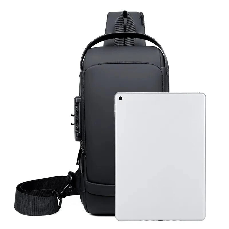 Bolsa de ombro masculina multifuncional anti roubo usb mensageiro pacote homem crossbody corpo cruz viagem estilingue sacos peito pacote