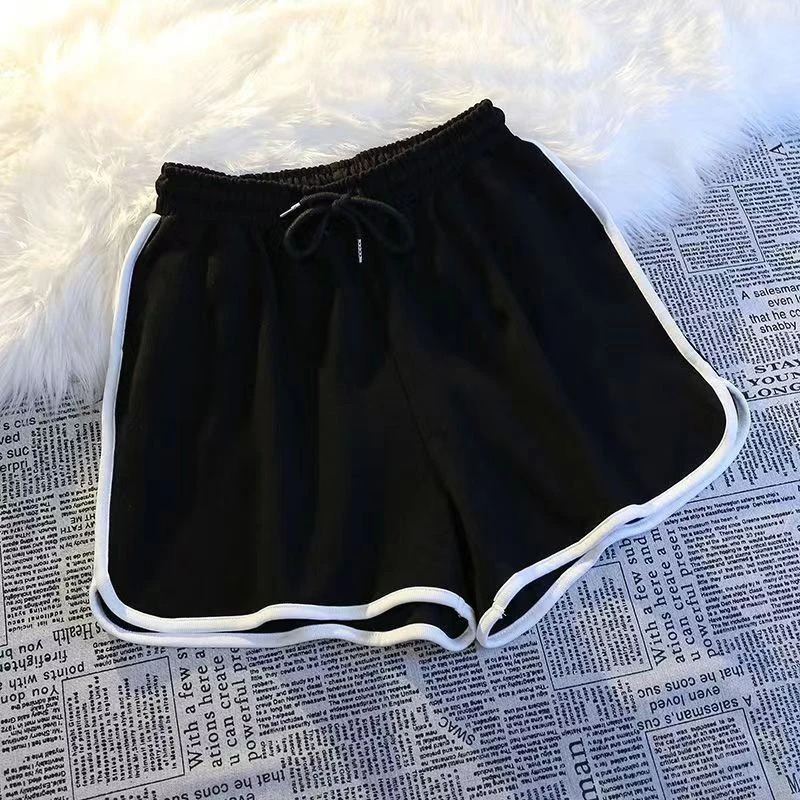 Short de sport rayé pour femmes, mode coréenne, Mini short décontracté, Simple, ample, jambes larges, nouvelle collection été