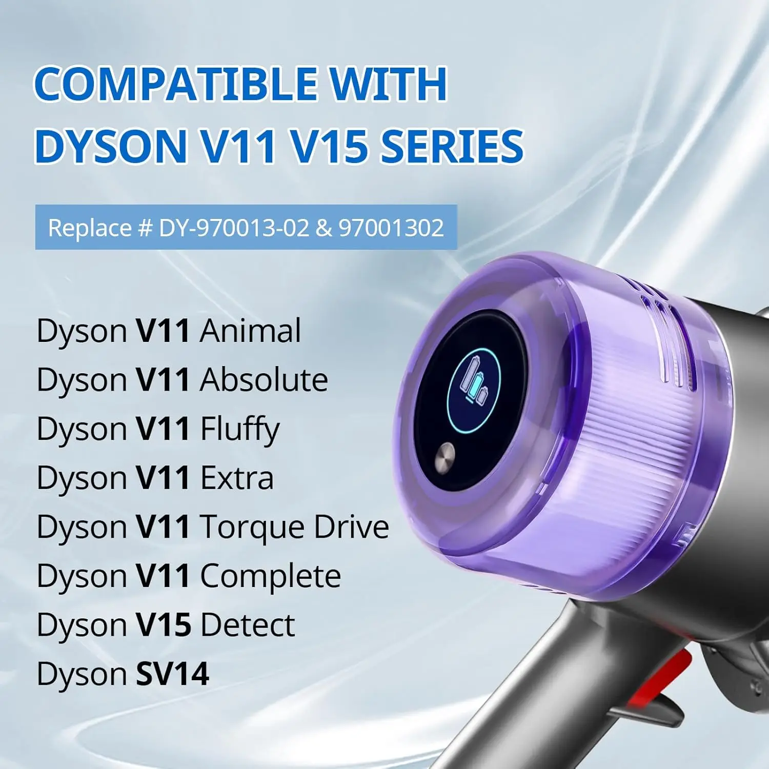 Para Dyson V11 Animal/V11 Unidad de torsión V15 accesorios de detección filtro lavable ciclónico repuestos de aspiradora