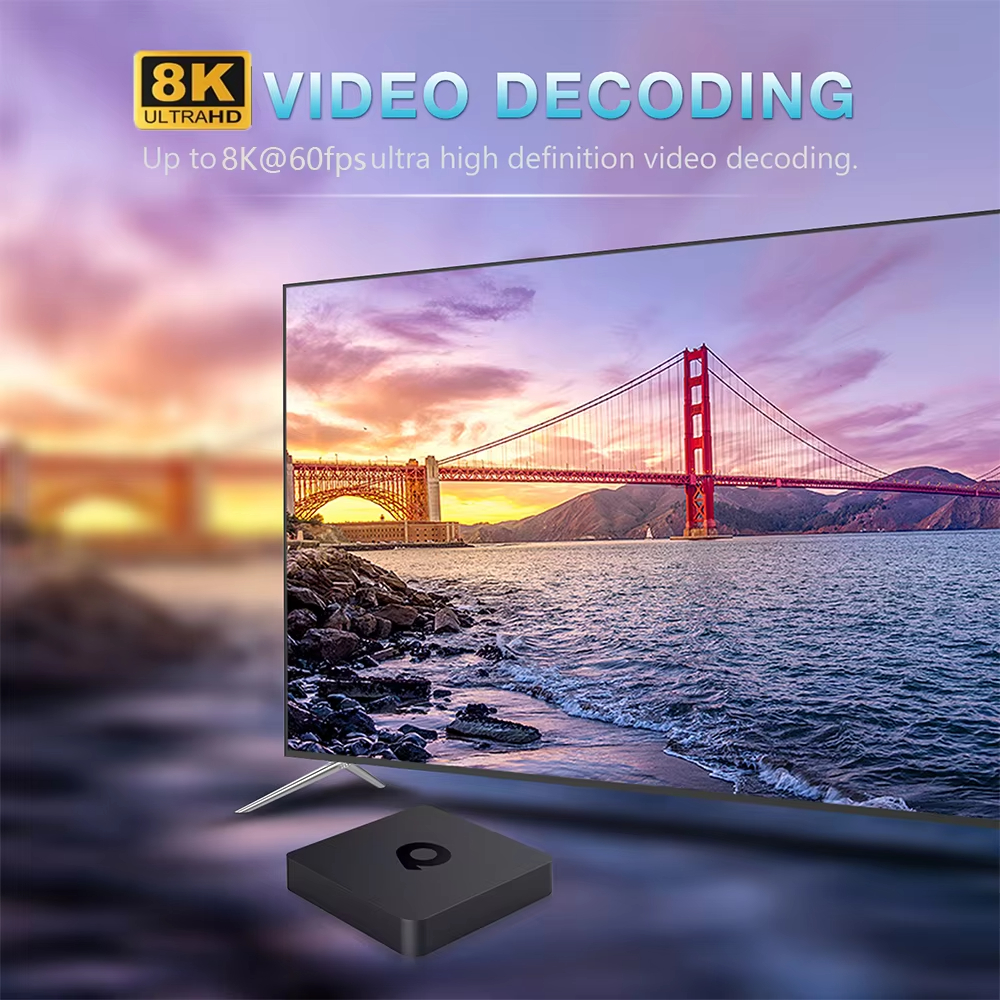 Android14 Smart TV Box Q1 Allwinner H313 prend en charge 2.4G et 5G double Wifi 8K 64G 128G Rom Google lecteur multimédia TV Box décodeur vocal