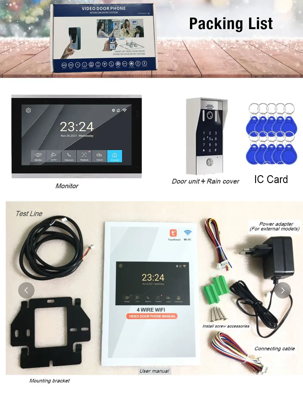 Fingerprint 5in1 Entsperren Wifi Türklingel Video Intercom System Für Home Türsprechanlage Tuya Smart 1080P Touch Monitor Sicherheit schützen