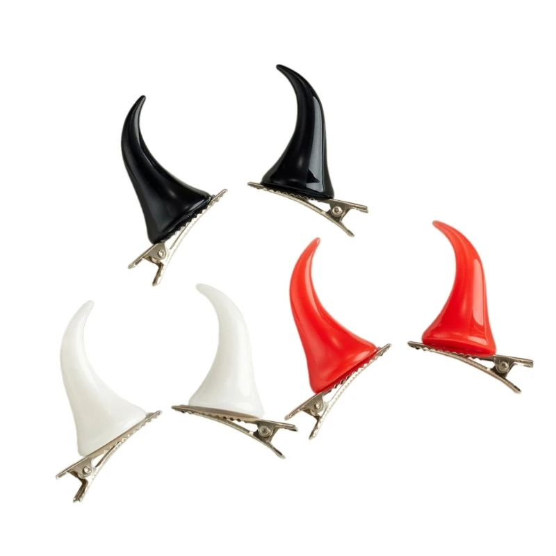Horquilla para con forma cuerno toro gótico, horquilla para fiesta Halloween para mujer y niña, trenzas para
