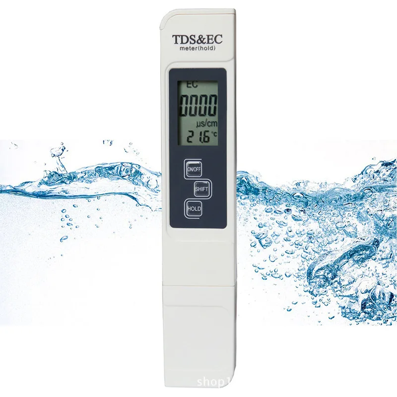 Цифровой тестер качества воды TDS EC Meter Диапазон 0-9990 Многофункциональный измеритель температуры чистоты воды Тестер TEMP PPM
