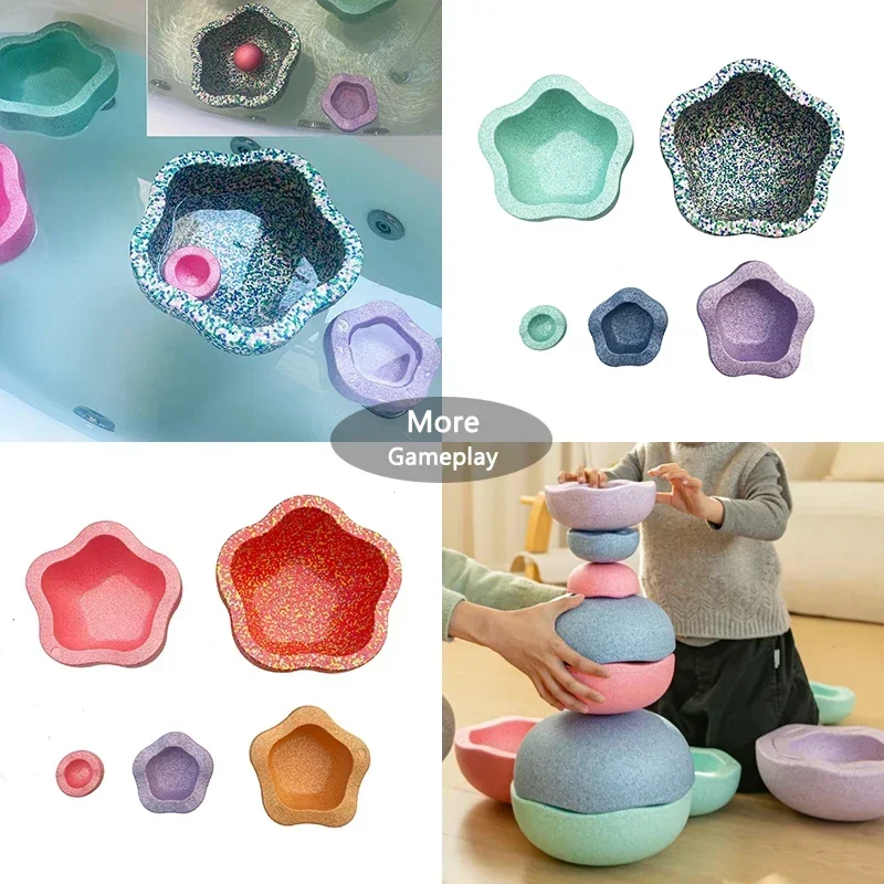 EPP Balance Stepping Rainbow Stone ของเล่นเด็กกีฬา Touch Sensory Integration การฝึกอบรมสัมผัส Sensing อุปกรณ์เกมกลางแจ้ง