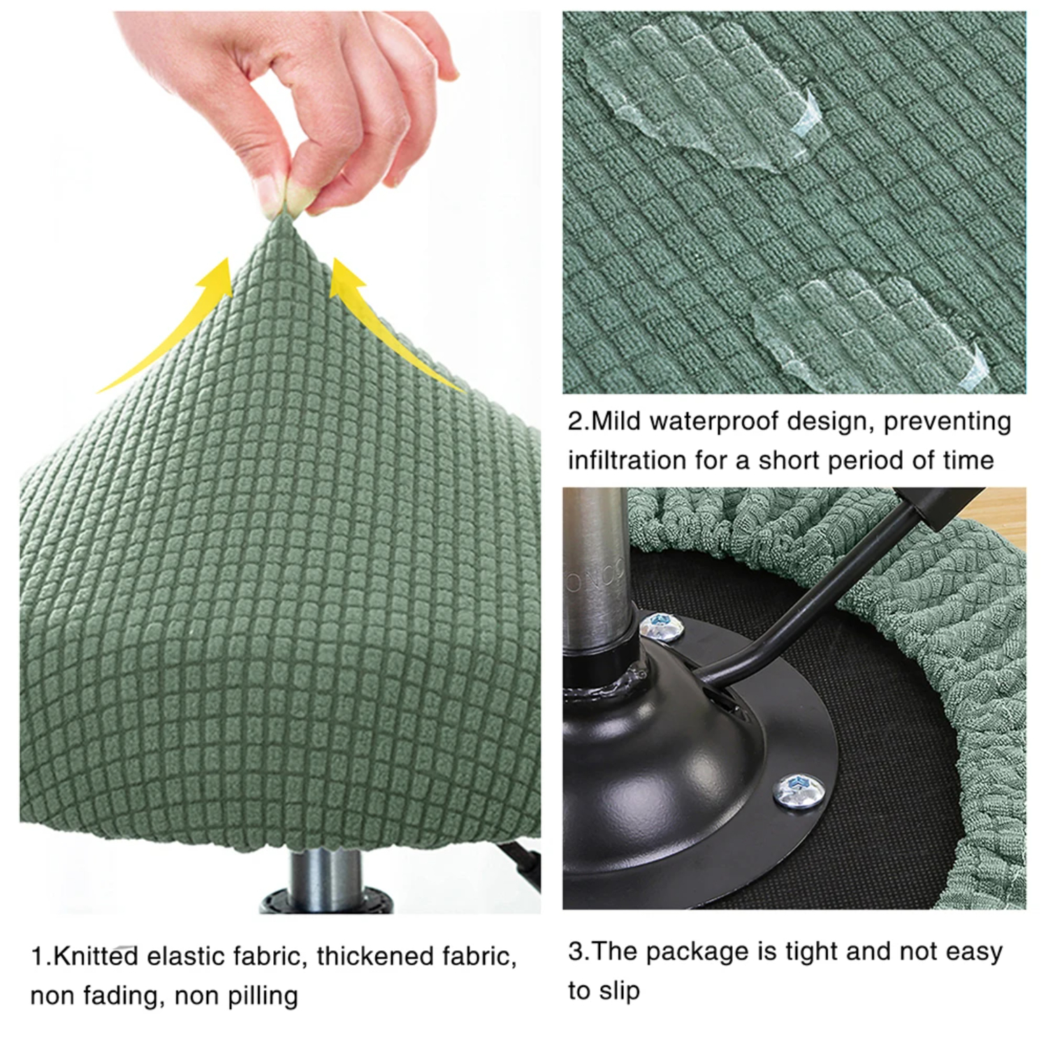 Capa para banco de bar, lã polar, redonda, capa removível, protetor de almofada de assento sólido, lavável, banco de bar