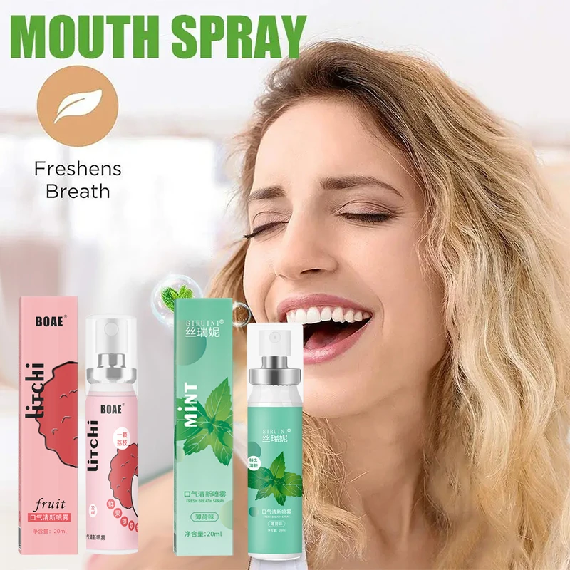 20ml Long lasting Mouth Freshener Spray Fruity Oral Spray Remove Bad Breath Portable Breath Fresh Refreshing Oral Care Wholesale