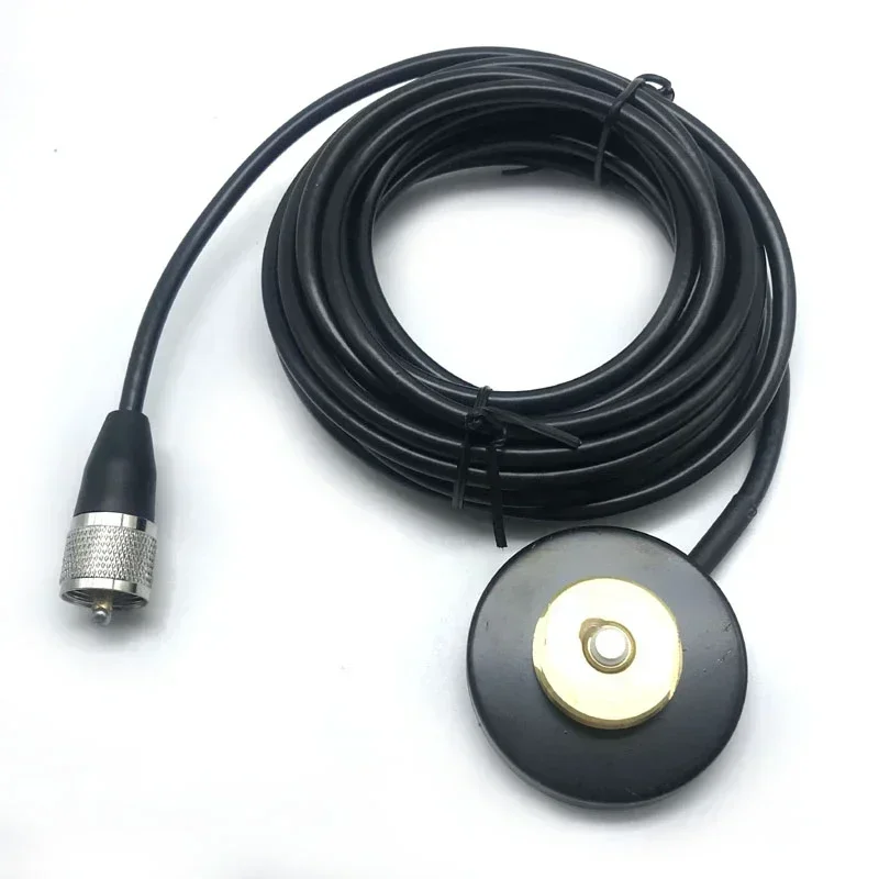 Nmo-磁気マウントベース,qyt ttytカーラジオ用同軸ケーブル,5m,PL-259, 144 430mhz,7.5cm