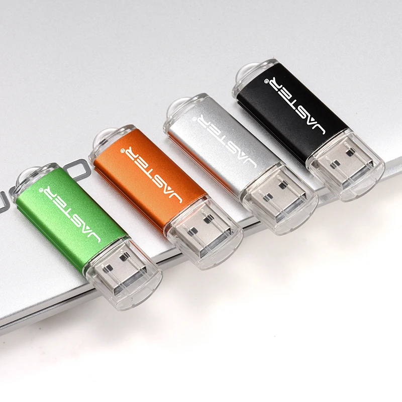 JASTER USB Flash Drive มินิไดรฟ์ปากกาโลหะฟรี Key Chain ของขวัญ Memory stick สีดํา Pendrive 64GB 32GB สีแดงจัดเก็บข้อมูลภายนอก